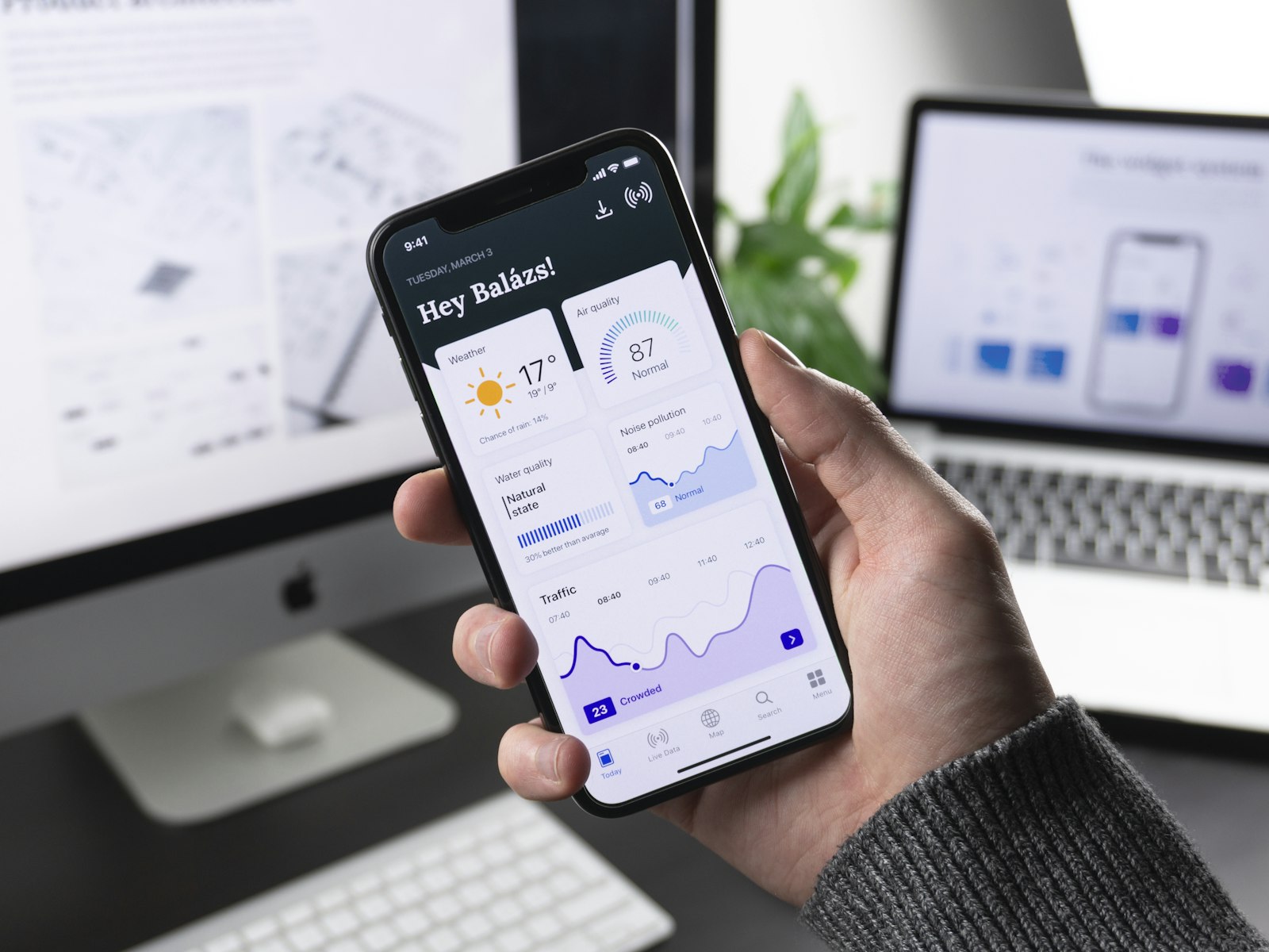 Fintech dashboard on a smartphone