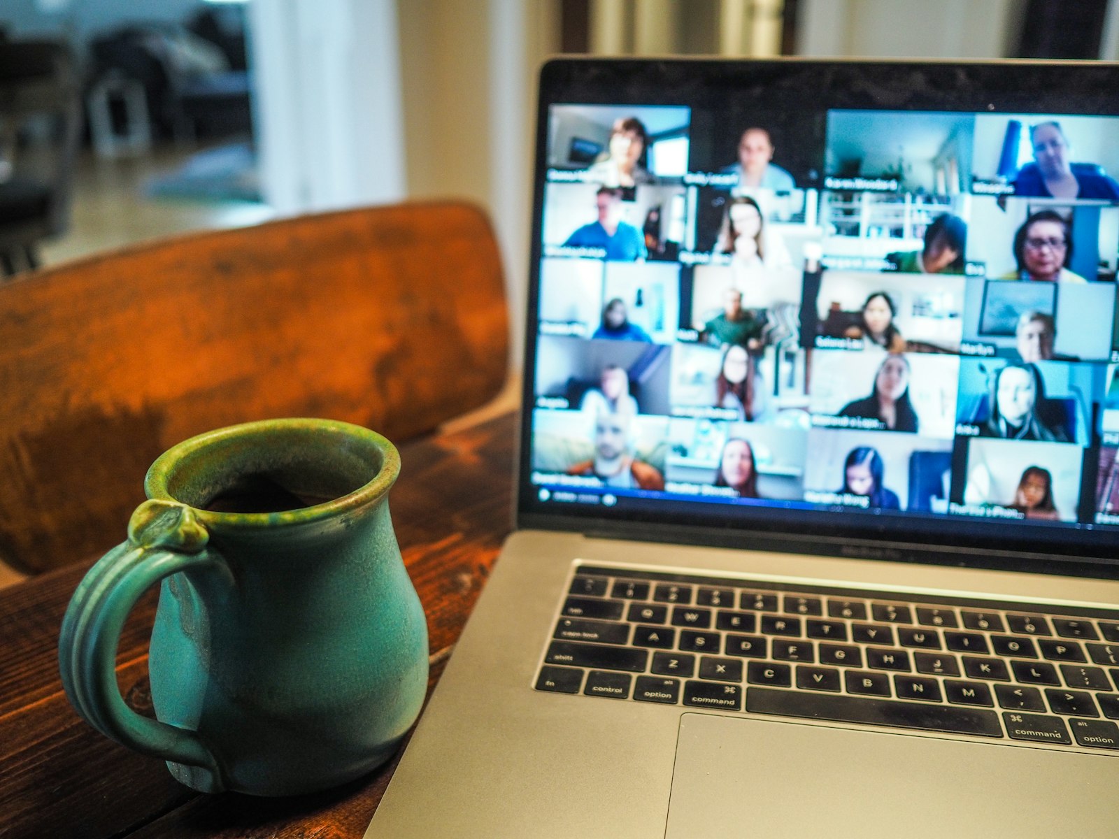 MacBook Pro displaying a group learning session