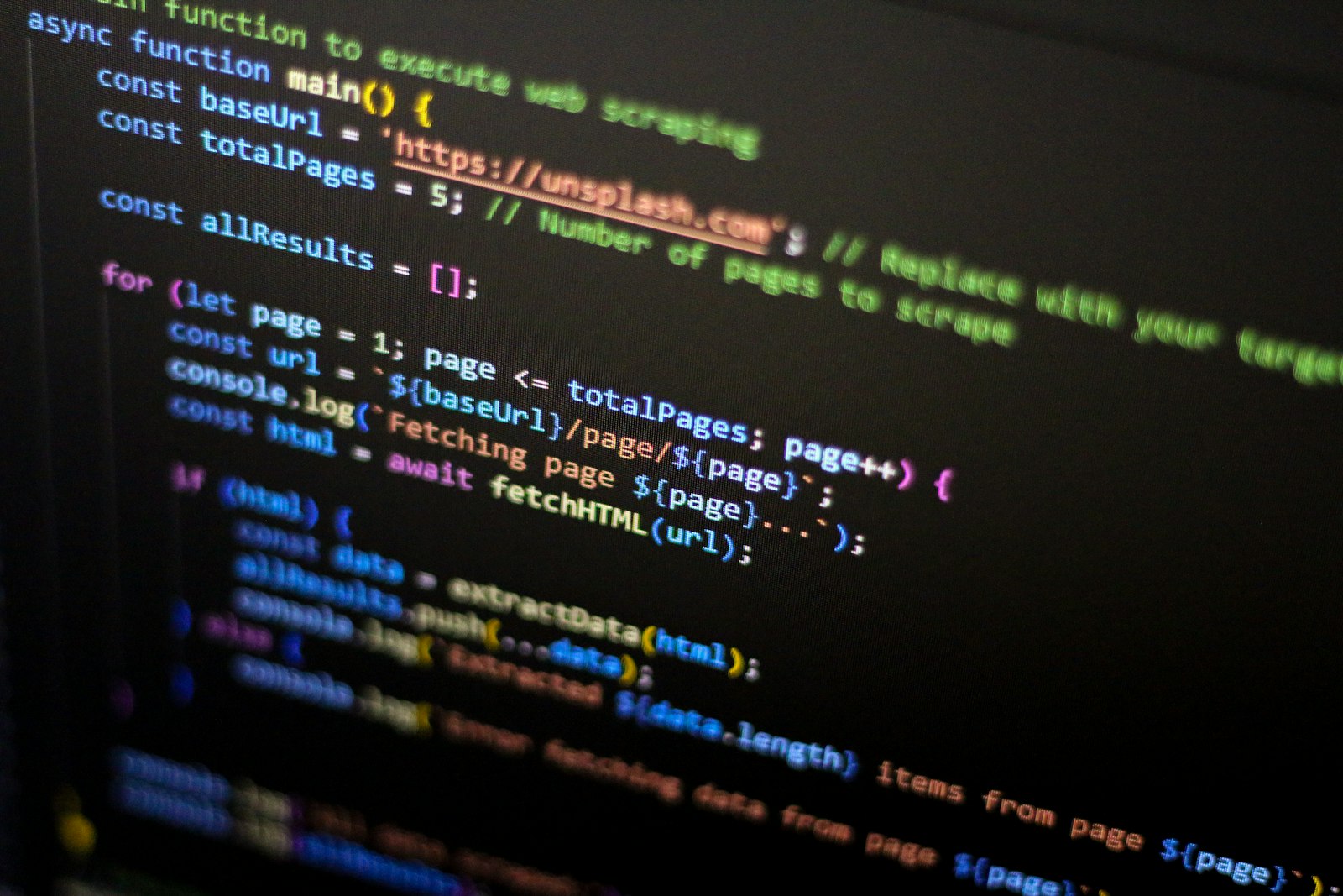 Programmer's screen showing lines of code